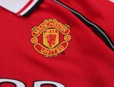 Retro Manchester United Long Home Kids   1:1 Quality Soccer Jersey 1998-1999