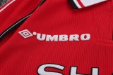 Retro Manchester United Long Home Kids   1:1 Quality Soccer Jersey 1998-1999