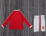 Retro Manchester United Long Home Kids   1:1 Quality Soccer Jersey 1998-1999