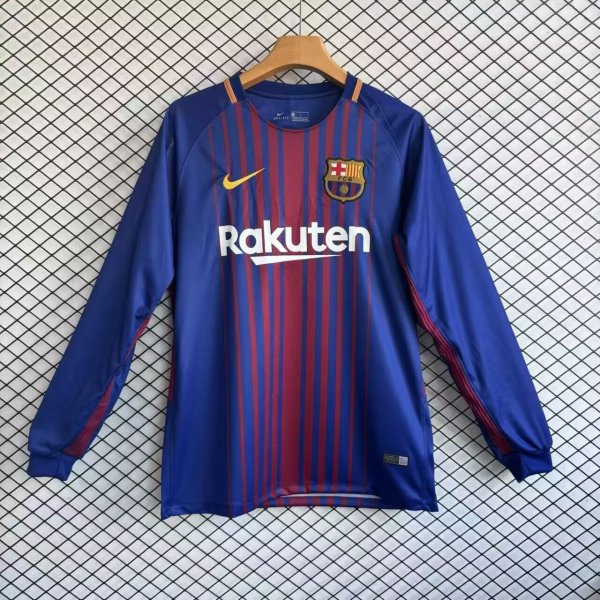 Retro Barcelona Home Long Sleeves 1:1 Quality Soccer Jersey  2017-2018