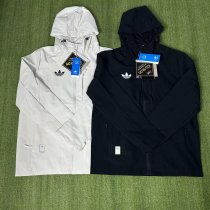 Adidas Clover Windbreaker  Interchange Jacket Black  White 1:1 Quality Soccer Jersey  25-26