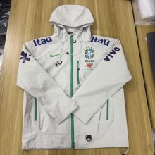 Brazil Windbreaker  Interchange Jacket Black  White 1:1 Quality Soccer Jersey  25-26