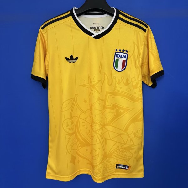 Italy game Special Edition Yellow Fans  1:1 Quality Soccer Jersey  25-26