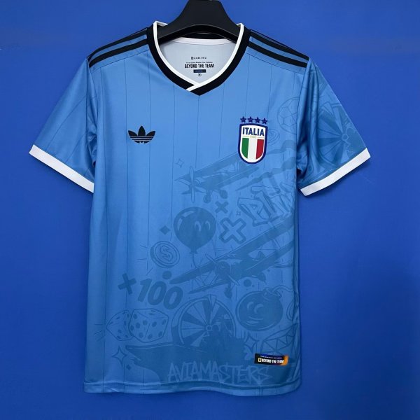Italy game Special Edition Blue Fans  1:1 Quality Soccer Jersey  25-26