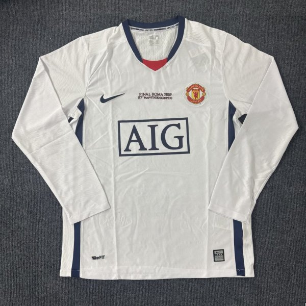 Retro Manchester United long away champion  1:1 Quality Soccer Jersey  2007-2008