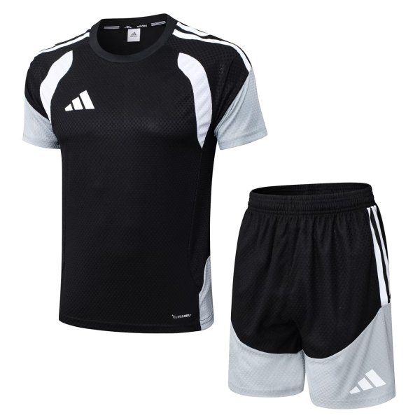 Adidas Clover Sets  Black 1:1 Quality Soccer Jersey  25-26