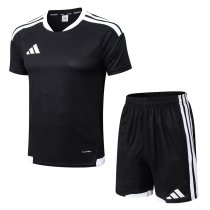 Adidas Clover Sets  Black 1:1 Quality Soccer Jersey  25-26