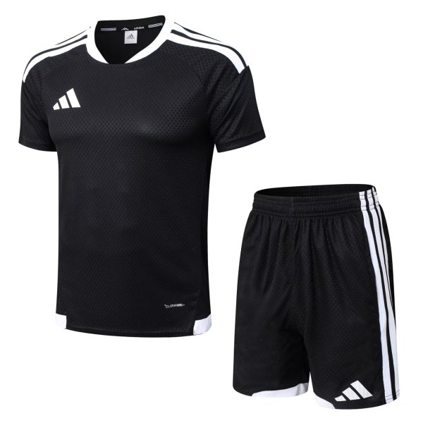 Adidas Clover Sets  Black 1:1 Quality Soccer Jersey  25-26