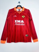 Retro Roma Long Home 1:1 Quality Soccer Jersey  1999-2000