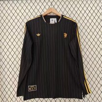 Manchester United Long  t-shirt Special Edition Fans Black 1:1 Quality Soccer Jersey    25-26