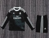Retro Real Madrid Third Away Kids  Black Long Sleeve  1:1 Quality Soccer Jersey    2014-2015