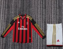 Retro AC Milan Home Kids Long 1:1 Quality Soccer Jersey 2013-2014