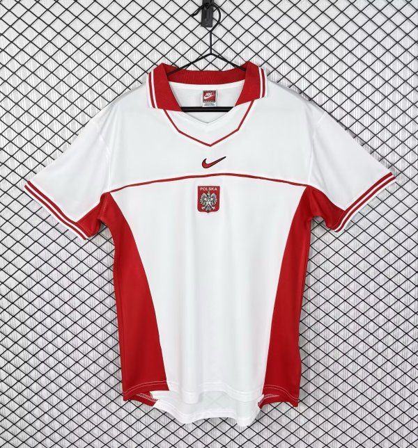 Retro poland Home Fans 1:1 Quality Soccer Jersey  1997