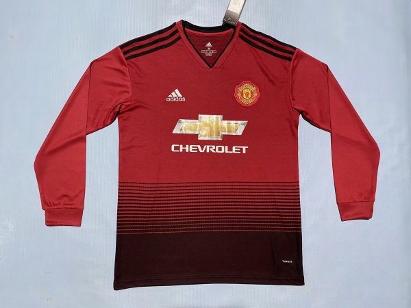 Retro Manchester United Home Long  1:1 Quality Soccer Jersey  2018-2019