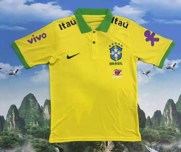 Brazil Polo  Fans Yellow 1:1 Quality Soccer Jersey 25-26