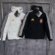 Spain Windbreaker  Cotton clothing Jacket Black  White 1:1 Quality Soccer Jersey  25-26
