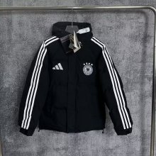 Germany Windbreaker  Cotton clothing Jacket Black  White 1:1 Quality Soccer Jersey  25-26