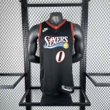 New York Knicks Black #0 MAXEY NBA Jerseys  25-26