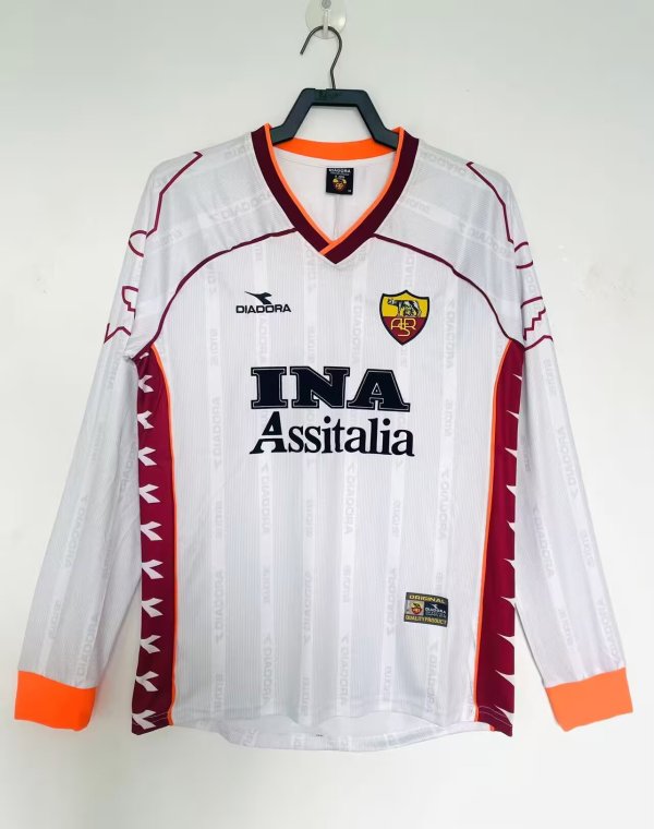 Retro Roma Away Long 1:1 Quality Soccer Jersey  1999-2000