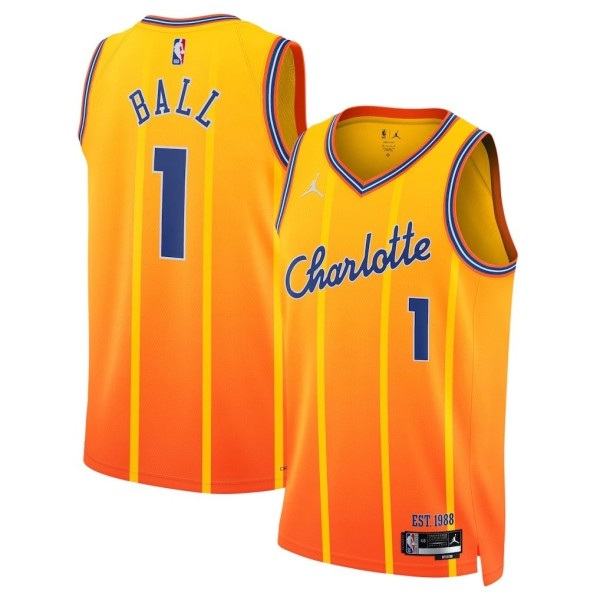 Charlotte Hornets  Orange City Edition #1 BALL 1:1 Quality NBA Jerseys 2026