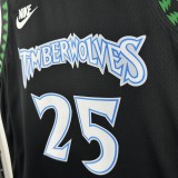Minnesota Timberwolves  Black Retro  #25 ROSE NBA Jerseys  2026