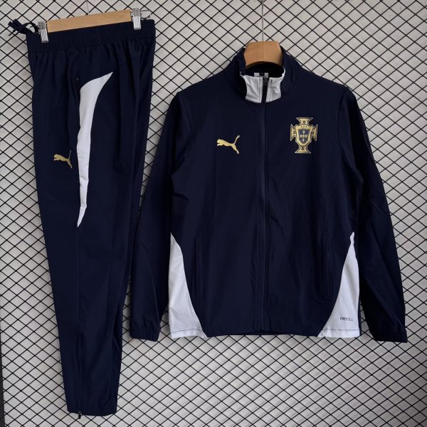 Portugal  Windbreaker Sets With pants  Blue 1:1 Quality Soccer Jersey  25-26