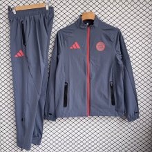Bayern Munich  Windbreaker Sets With pants  Grey 1:1 Quality Soccer Jersey  25-26