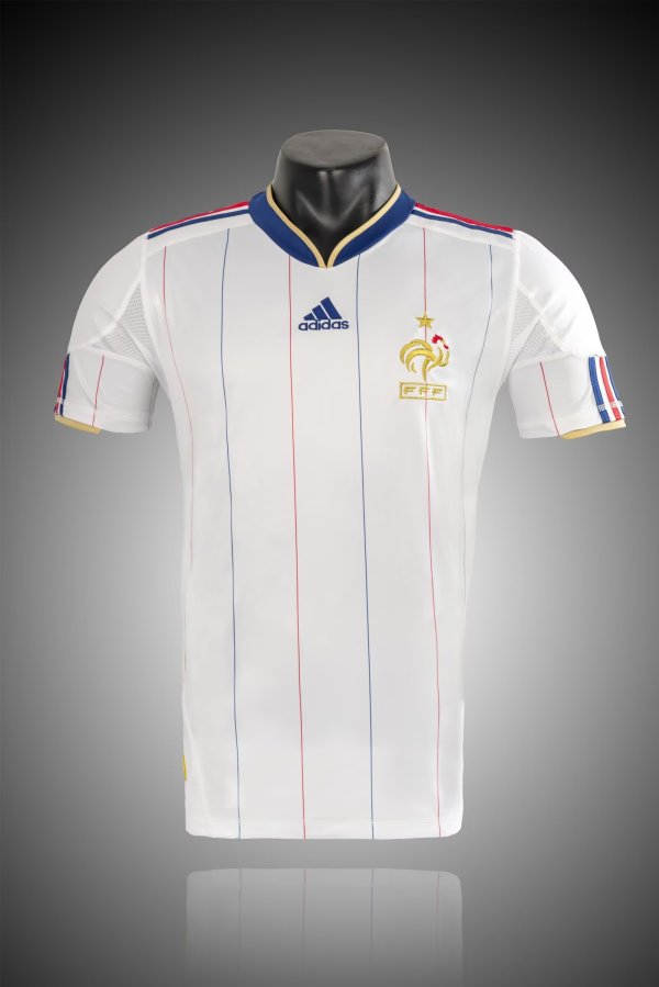 Retro France Away 1:1 Quality Soccer Jersey  2010