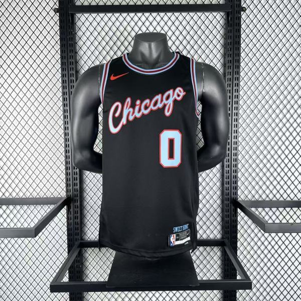 Chicago Bulls Black #0 WHITE 1:1 Quality NBA  Season Jerseys 2026