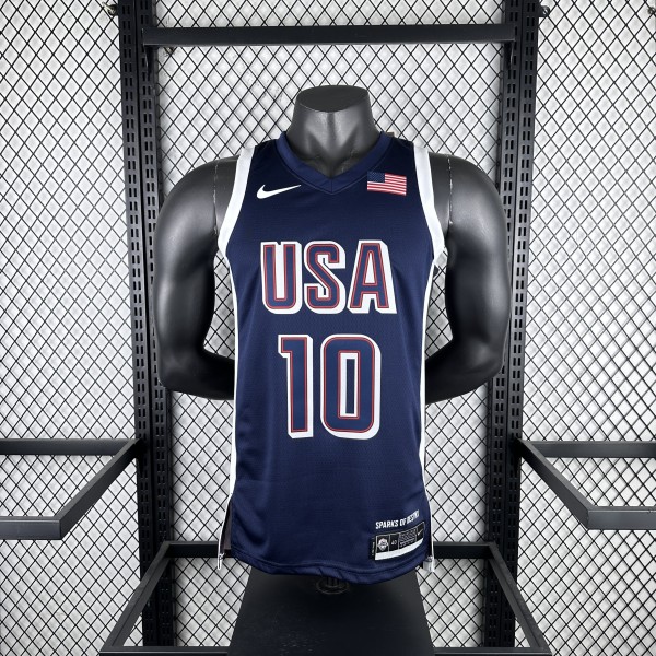 USA Boston Celtics Blue #10 TATUM 1:1 Quality NBA Jerseys  2024 Olympic Games