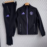 Manchester United Windbreaker Sets With pants  Black 1:1 Quality Soccer Jersey  25-26