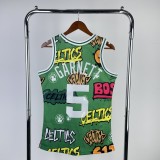 Retro Boston Celtics Green SW Graffiti #5 GARNETT 1:1 Quality NBA Jerseys  1985-1986