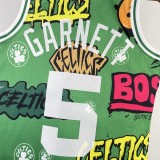 Retro Boston Celtics Green SW Graffiti #5 GARNETT 1:1 Quality NBA Jerseys  1985-1986