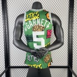 Retro Boston Celtics Green SW Graffiti #5 GARNETT 1:1 Quality NBA Jerseys  1985-1986