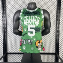 Retro Boston Celtics Green SW Graffiti #5 GARNETT 1:1 Quality NBA Jerseys  1985-1986