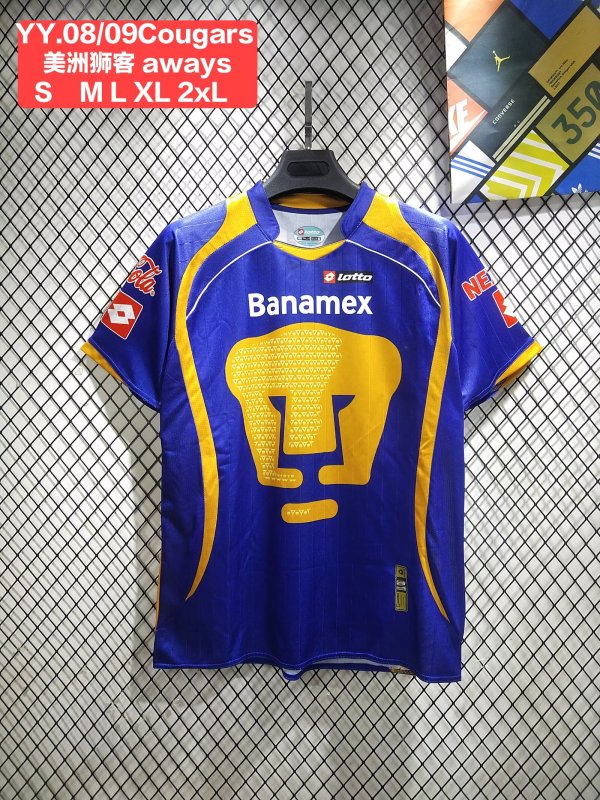 Retro Pumas  Away 1:1 Quality Soccer Jersey   2008-2009
