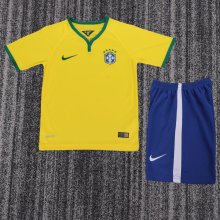 Retro  Brazil Home Kids 1:1 Quality Soccer Jersey 2014