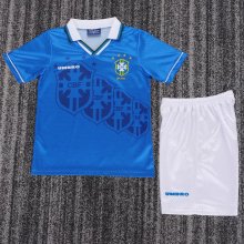 Retro  Brazil Away Kids 1:1 Quality Soccer Jersey 1994