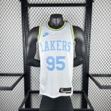Retro Los Angeles Lakers  White #95 TOSCANO 1:1 Quality NBA Jerseys  2023