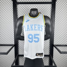 Retro Los Angeles Lakers  White #95 TOSCANO 1:1 Quality NBA Jerseys  2023