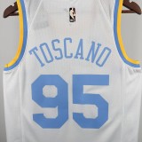 Retro Los Angeles Lakers  White #95 TOSCANO 1:1 Quality NBA Jerseys  2023