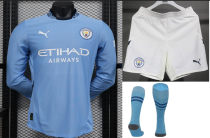 Manchester City Home Long sleeve Player   1:1 Quality Soccer Jersey   24-25
