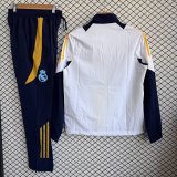 Real Madrid Windbreaker Sets With pants White 1:1 Quality Soccer Jersey  25-26