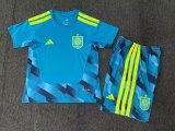 Spain Goalkeeper  Kids Fans 1:1 Quality Soccer Jersey 26-27（2026）