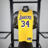 Los Angeles Lakers Yellow  #34 O'NEAL  1:1 Quality NBA Season Jerseys