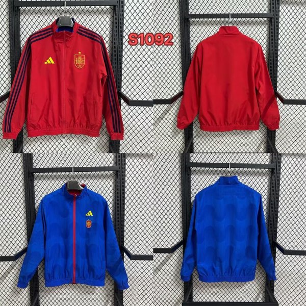 spain Windbreaker Two-sided   Red Blue 1:1 Quality Soccer Jersey  26-27  (2026)