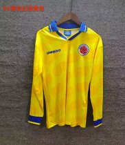 Retro Colombia Home Long Sleeve 1:1 Quality Soccer Jersey 1994