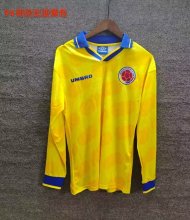 Retro Colombia Home Long Sleeve 1:1 Quality Soccer Jersey 1994