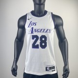 Los Angeles Lakers City Edition   White  #28 HACHIMURA 1:1 Quality NBA Season Jerseys 2023