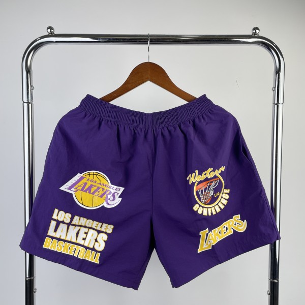 Los Angeles Lakers Mitchell&Ness  Purple 1:1 Quality NBA Pants